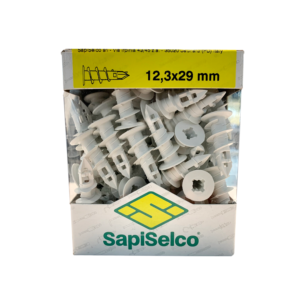 Kit de 100 chevilles autoperceuses en nylon, de 29 mm de long, pour plaques de plâtre avec vis à tête TSP 4,5 x 25 mm