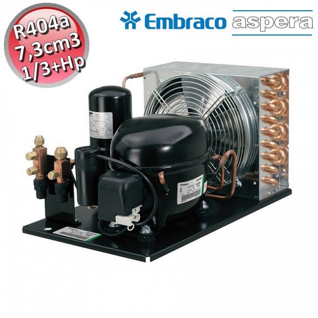 Groupe de condensation à palettes UNEK6181GK Embraco Aspera gaz R404A MHBP
