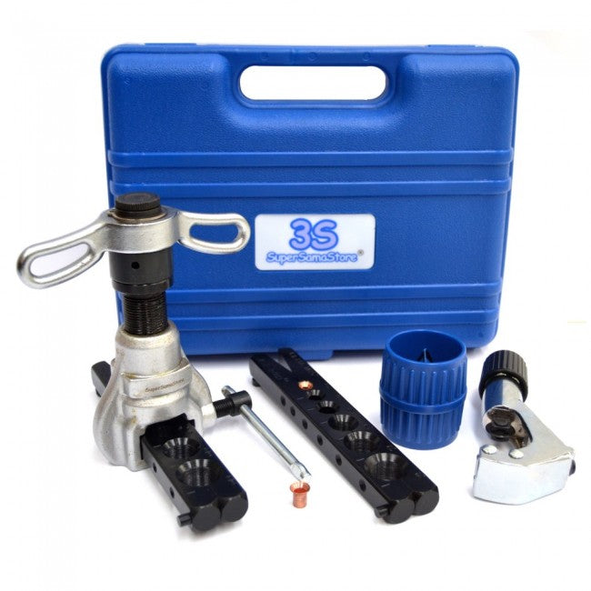 Friction sander with ratchet, clutch, 2 templates and tube cutter