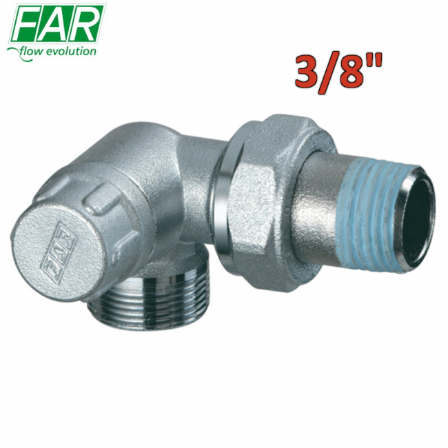 1117 - Vanne de verrouillage à angle droit double carré 3/8'' avec raccord en cuivre - FAR