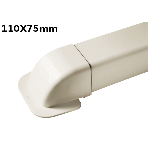 Coude mural pour profilé en U de 110 x 75 mm - 4 pièces
