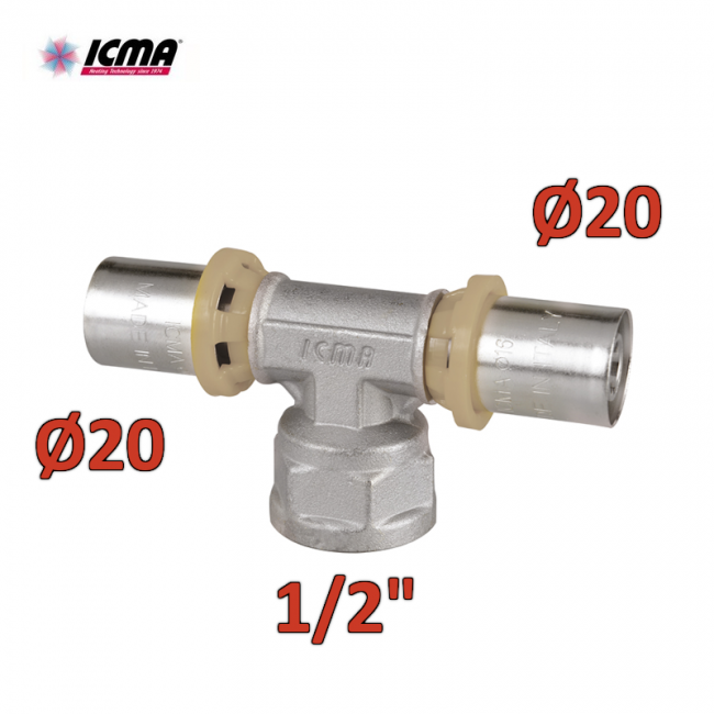 ICMA 408 - SEMPITER® Raccord à sertir 20 x 1/2'' x 20 Té femelle