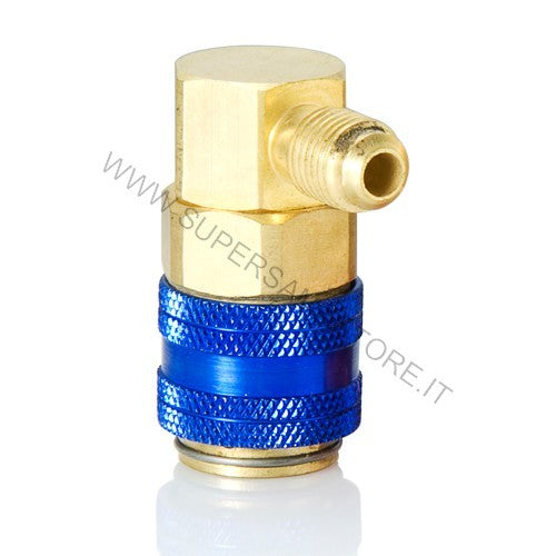 Raccord rapide à 90°, basse pression, 1/4 SAE, gaz R134A