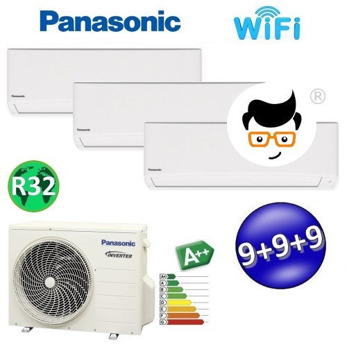 Climatiseur split ultra-compact PANASONIC 9000+9000+9000 R32 (essai) avec Wi-Fi et NanoeX