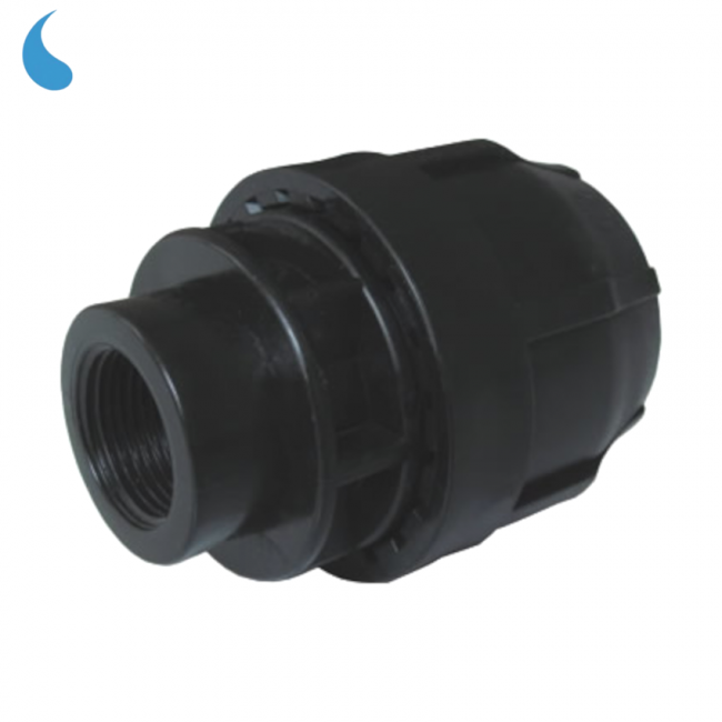 Raccord à compression Ø 25 mm x 3/4'' F - à serrer dans du polypropylène