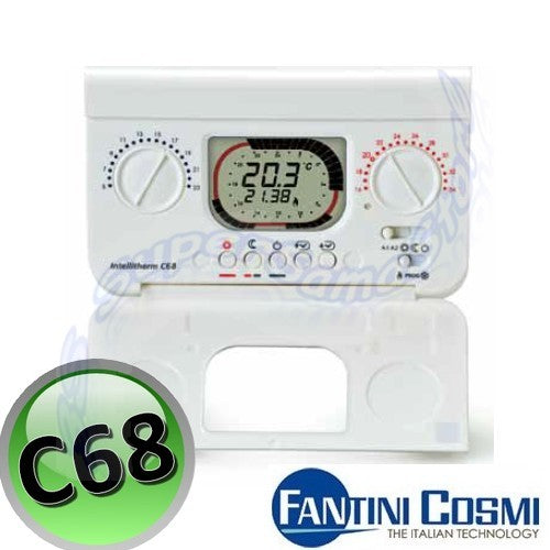Fantini Cosmi C68 Daily Chronothermostat with Battery-Powered Knobs