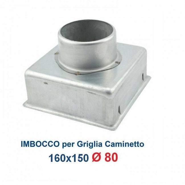 Adapter fitting for chimney nozzle (Inlet grille 16x15 diameter 80mm)