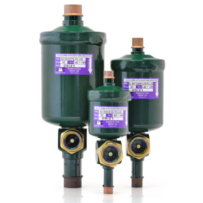 SCMI082MM - GMC 1/4'' x 1/4'' MOLECULAR SIEVE DRYER FILTER 130 cm³ WITH LIQUID AND MOISTURE INDICATOR