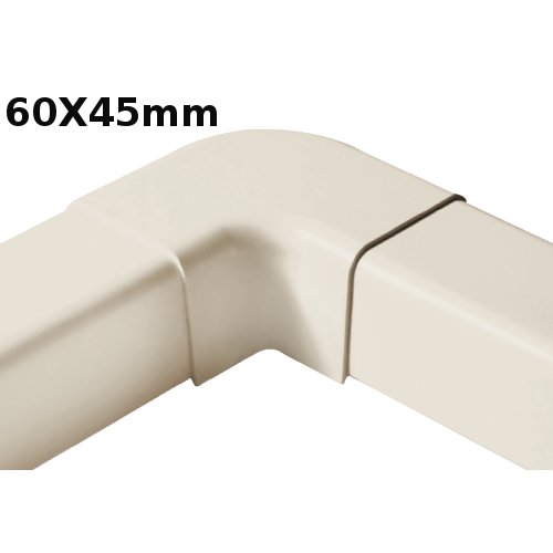 Coude plat pour conduit 60x45 mm - 1 pièce