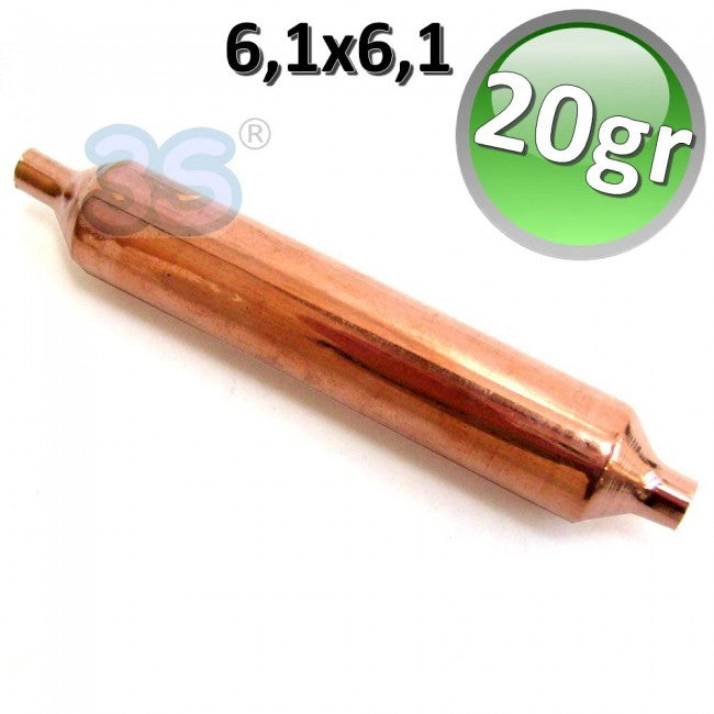 Filtre déshydrateur de 20 g/mol, raccords 6,1 x 6,1 mm – pour circuits frigorifiques