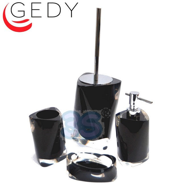 Complete set of 4 TWIST pieces in black - Gedy bathroom accessories