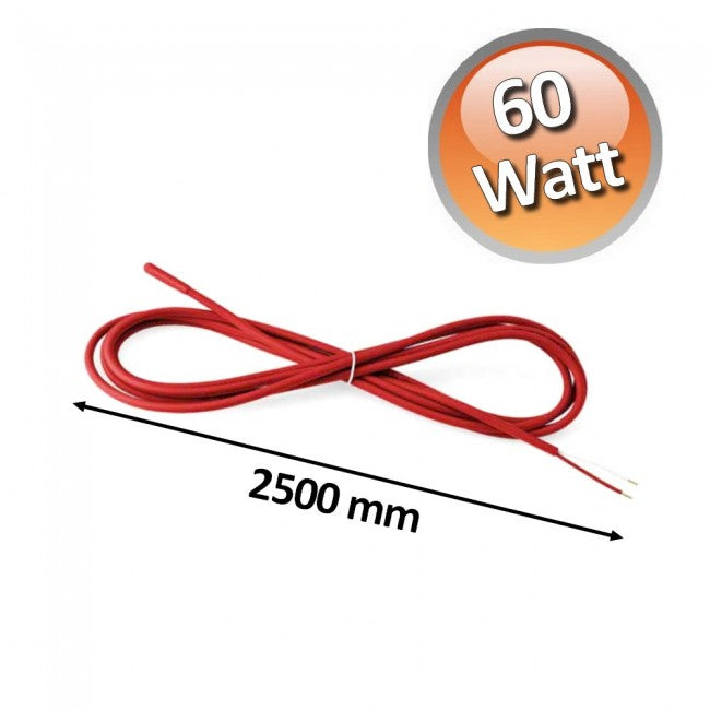 Résistance en silicone 60 W, 2500 mm, pour évacuation des condensats, 40 W/m, 220 V