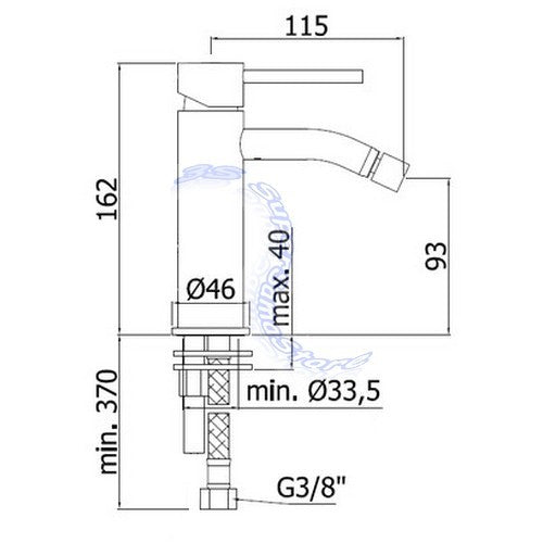 Mitigeur de bidet Paffoni Fonte LIG131 CR LIGHT - sans vidange