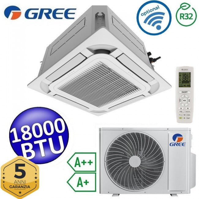 Climatiseur cassette Gree 18 000 BTU R32 à 8 voies - Télécommande et panneau de commande inclus - U-MATCH 6