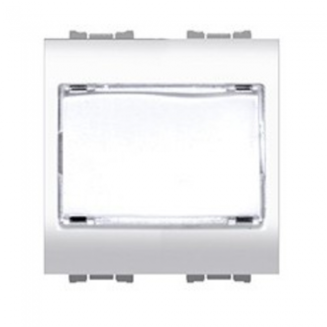 Bouton-poussoir blanc 1P 16A 230V AC avec plaque signalétique ? D=32,5 mm - Feb Elettrica