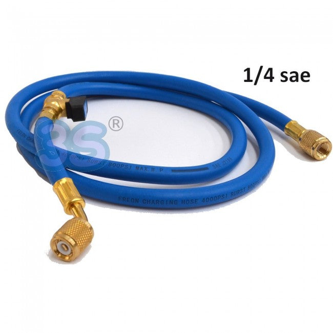 Tuyau flexible avec robinet 1/4 SAE intégré - COULEUR BLEUE