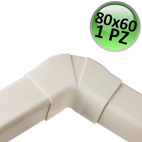 Coude plat réglable pour conduit 80x60 mm - 1 pièce