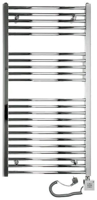 Sèche-serviettes incurvé chromé, 150 x 60 cm, entraxe 55 cm - TEKNO Ercos