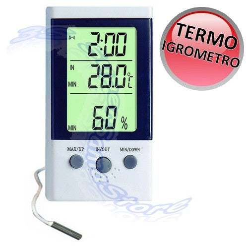 Thermomètre/hygromètre numérique avec sonde - câble de 200 cm