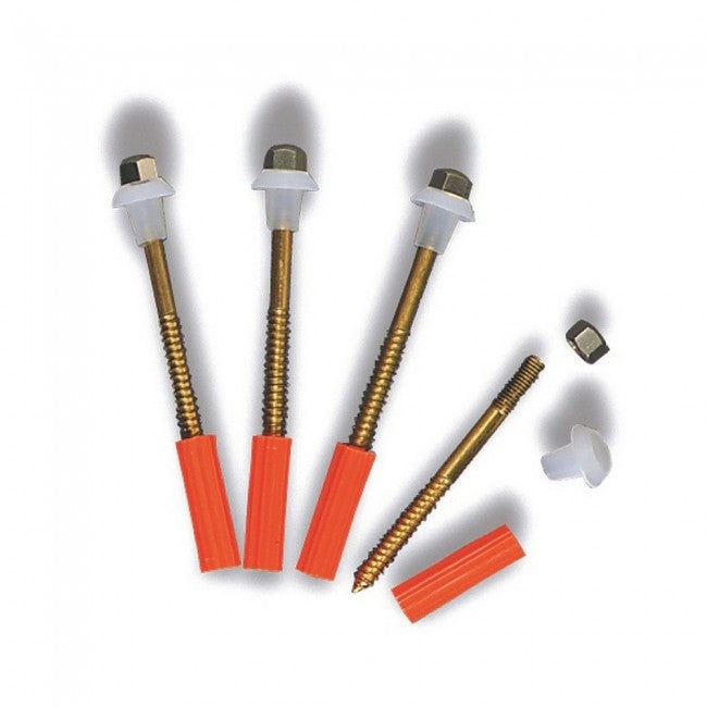 Kit de 4 vis de fixation M6x70 pour WC et bidet avec maillets - maillet
