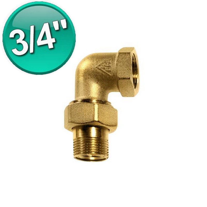 Raccord union courbe 3/4'' M-F avec siège conique