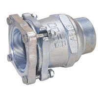 Single-gasket cast iron male compression fitting 2''1/2 x 76.1 mm for steel with anti-slip ring