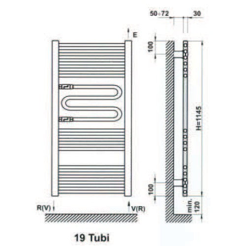 STENBAD AGIS WHITE TOWEL DRYER 115x50 cm WITH OPENING DIFFUSER