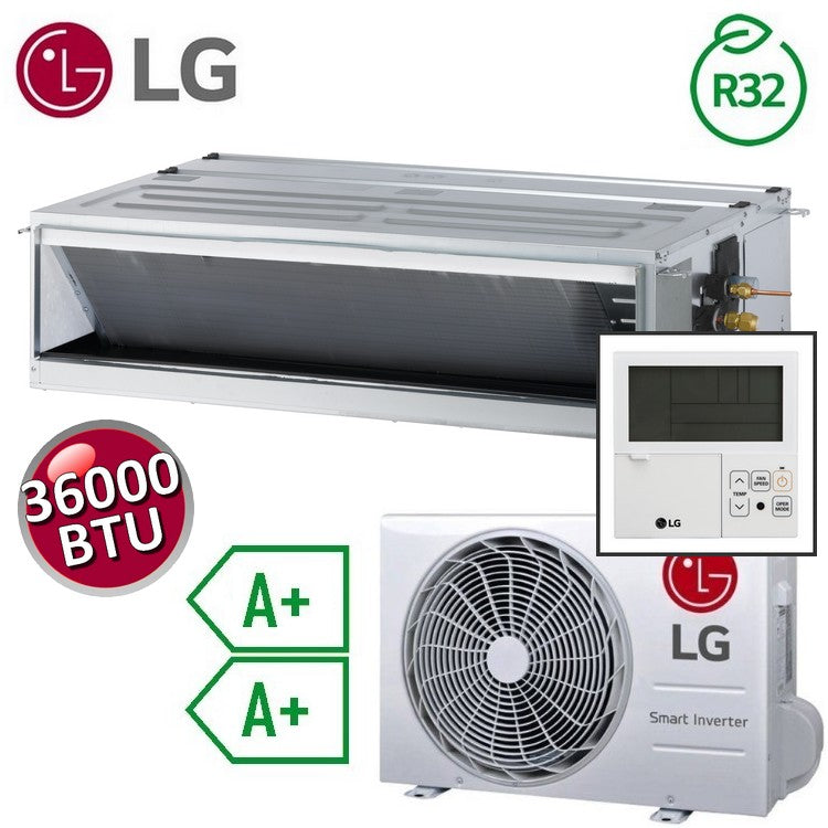 Climatiseur monobloc LG 36 000 BTU 10,0 kW A+ COMPACT Inverter - commande murale incluse