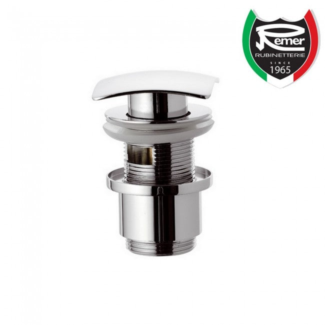 Bonde carrée automatique de 32 mm (1 1/4 po), avec système clic-clac et trop-plein, en verre court