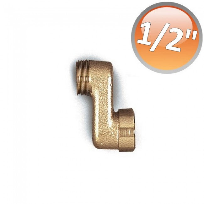 Raccord de radiateur excentrique en laiton nickelé, raccords MF 1/2", déport de 30 mm