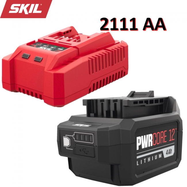 Batterie et chargeur SKIL 2111 AA 12 V 4 Ah Lithium-Ion