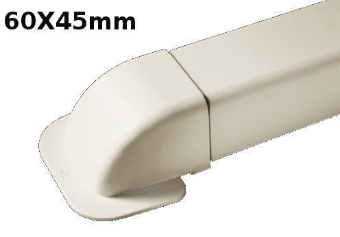 Coude mural pour profilé 60x45 mm - 1 pièce