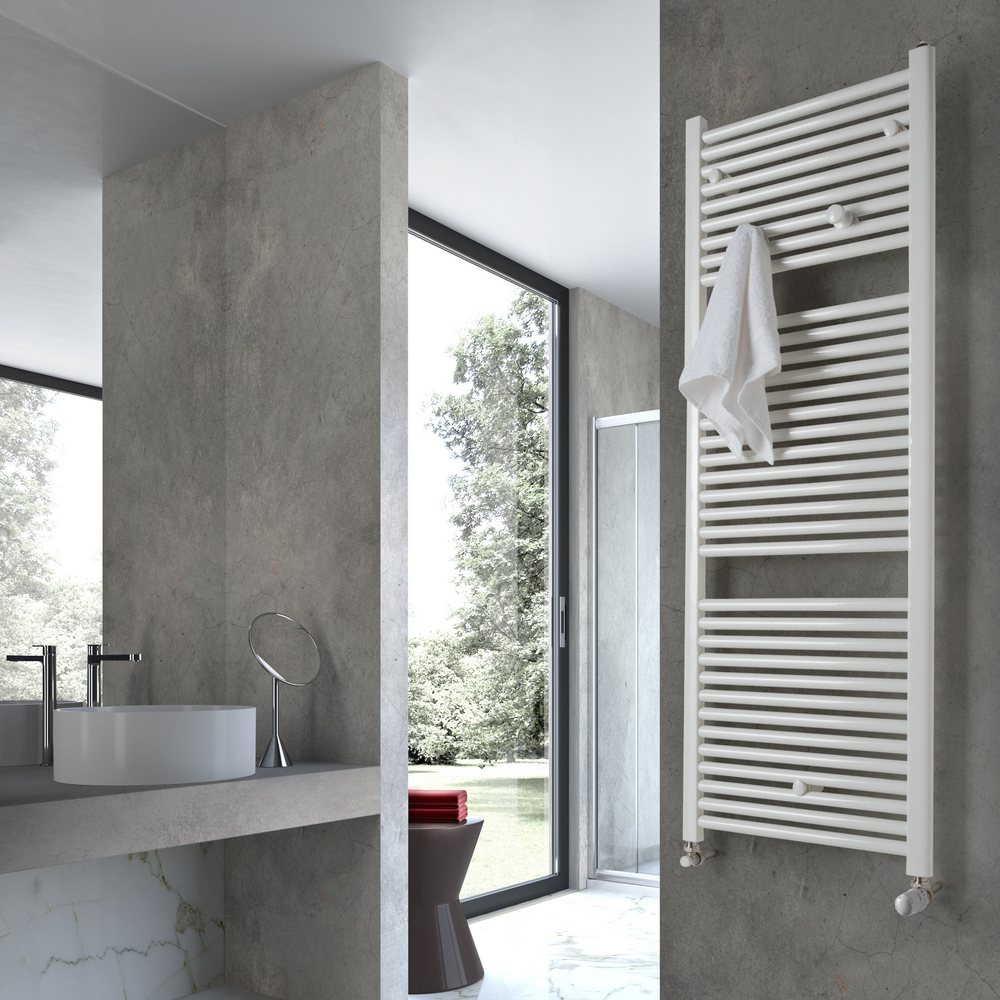 Ercos Monica White Towel Dryer 180x60 cm 55 cm center distance