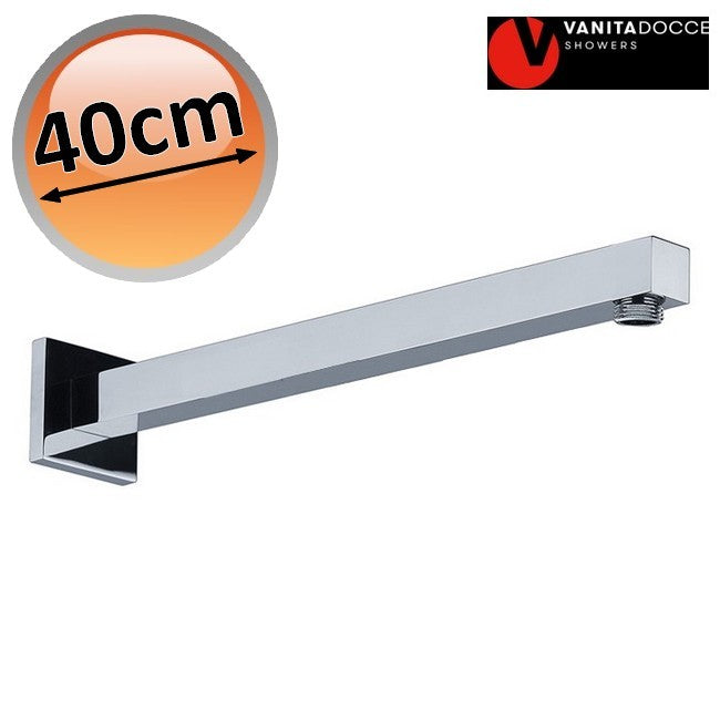 Bras de douche carré fin en laiton, longueur 40 cm - Douches de lavabo