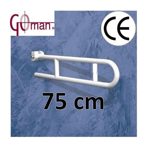 Goman Folding Grab Bar 75 cm with Toilet Roll Holder - Aid for Disabled Individuals