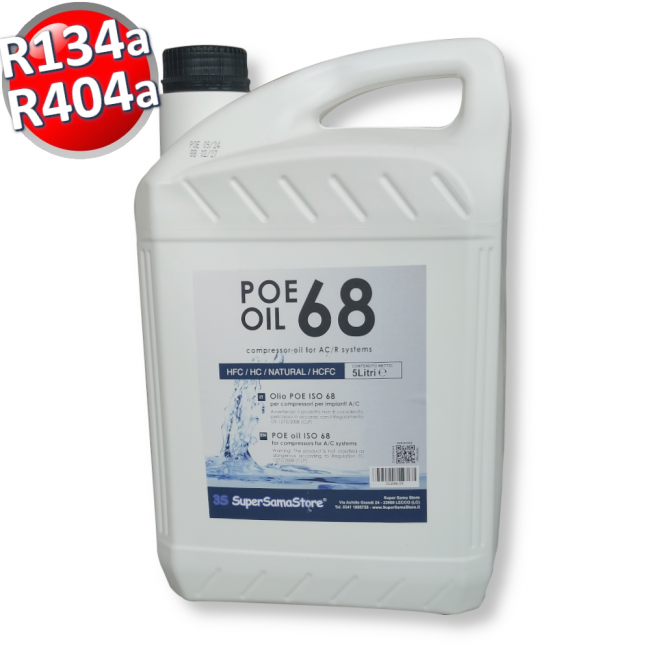 Huile de lubrification pour compresseur POE 68, bidon de 5 litres