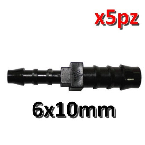 Raccord droit réduit de 6 à 10 mm pour tuyau en vinyle, lot de 5