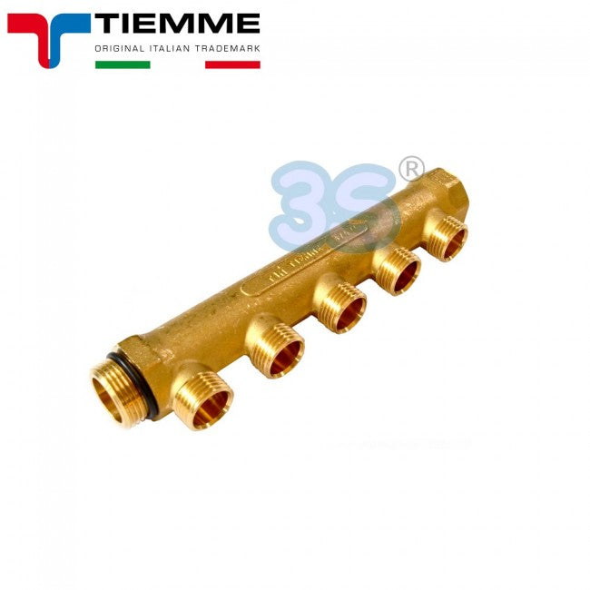 5-way brass linear manifold with 1/2''x16 outlets