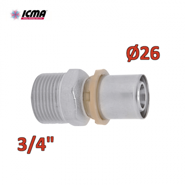 ICMA 402 - 3/4" x 26 SEMPITER® Straight Male Crimp Fitting