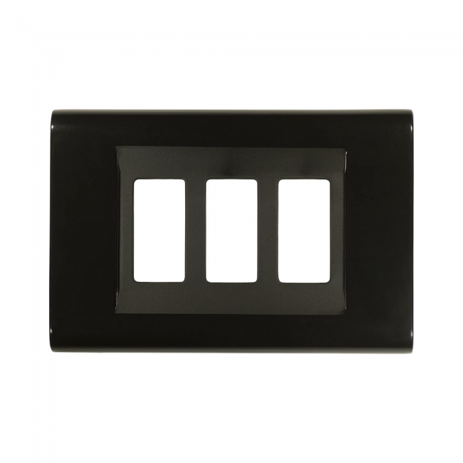 Plaque noire Click 3 modules compatible avec Bticino Magic - Feb Elettrica