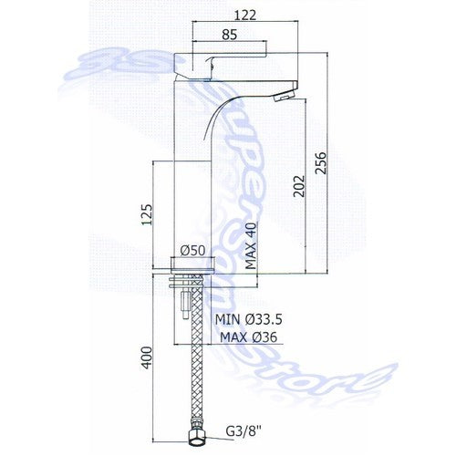 Mitigeur de lavabo allongé RED PAFFONI sans bonde - RED071CR120