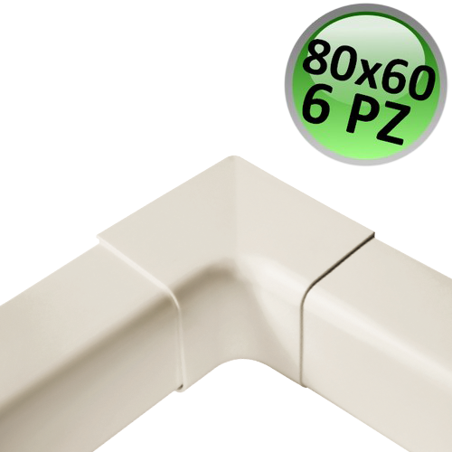 Connecteur d'angle interne pour profilé 80 x 60 mm - Lot de 6