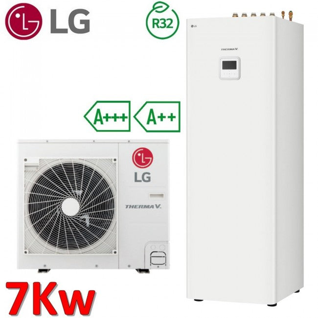 Pompe à chaleur air-eau split LG Therma V de 7,0 kW avec ballon d'eau chaude sanitaire intégré