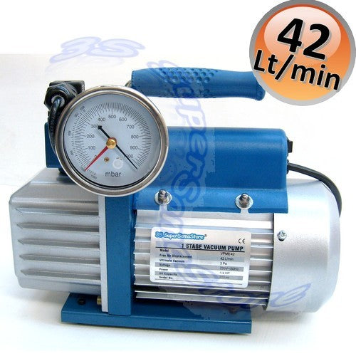 Pompe à vide monobloc 42 l/min, électrovanne et manomètre à vide