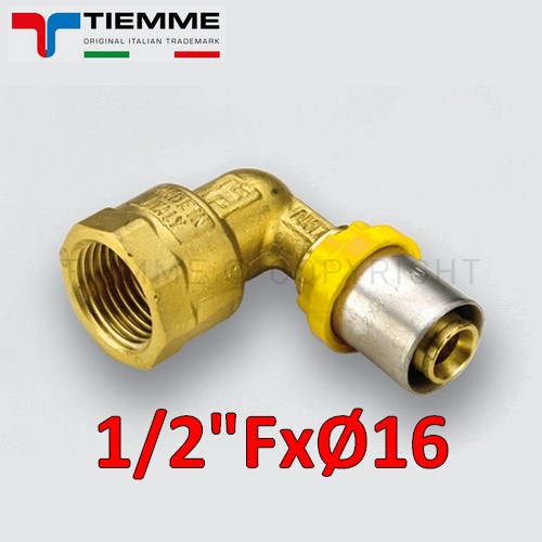 Tuyau de gaz multicouche - Raccord coudé femelle 1/2'' x Ø 16 mm