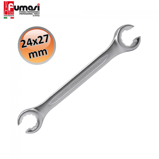 Clés plates Fumasi 24 et 27 mm pour raccords hydrauliques - chrome vanadium