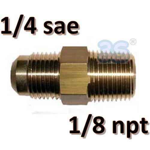 Raccord droit en laiton 1/4'' SAE x 1/8'' NPT mâle-mâle