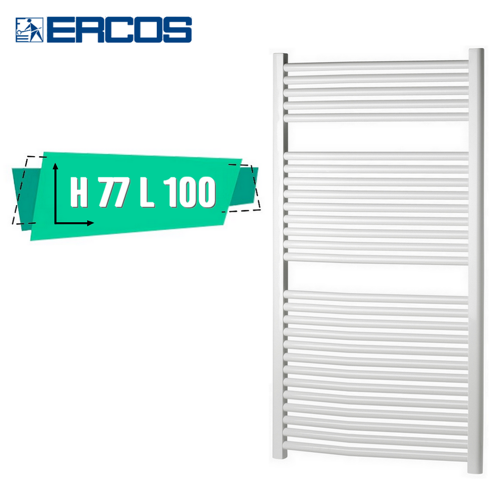 Monica Ercos white towel dryer 77x100 cm 95mm pipe centres