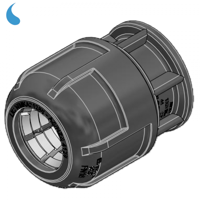 Compression fitting Ø 20 mm - screw-on polypropylene