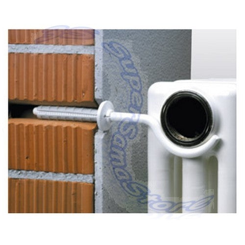 Paire de supports de fixation blancs pour radiateurs tubulaires à 5 ou 6 colonnes - D.60 L.270 mm